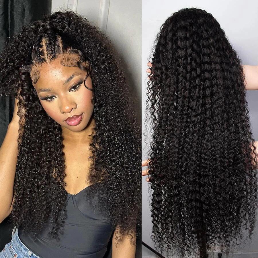 Stema 13x4 13x6 HD Lace Kinky Curly Big Frontal Wig Constructed By Bundles With Frontal